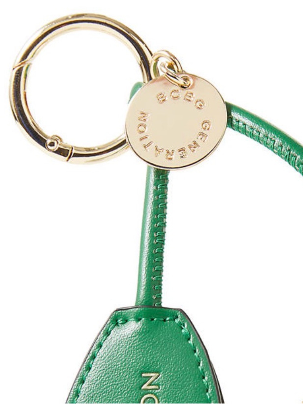 NWT BCBGeneration 3D Pineapple Bag Charm Yellow Green Faux Leather Keychain Gold - Picture 3 of 8